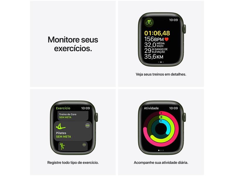 Apple Watch Series 7 45mm GPS + Cellular Verde - Alumínio Pulseira